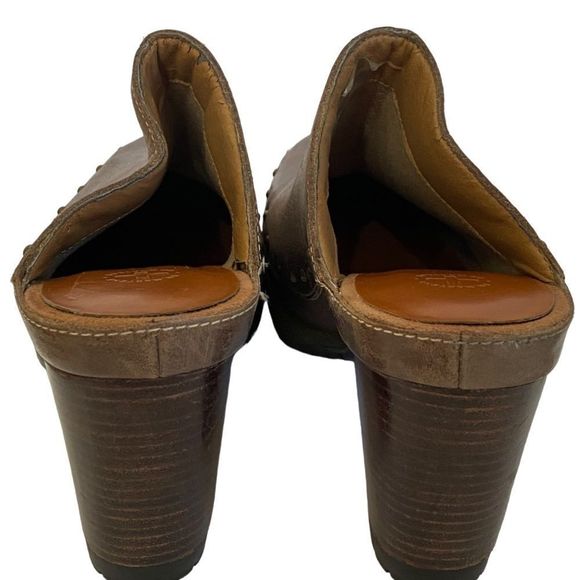 Dr Martens Una Brown Leather Chunky Heel Platform Clog Mule Shoe Sz 9 - Picture 5 of 16